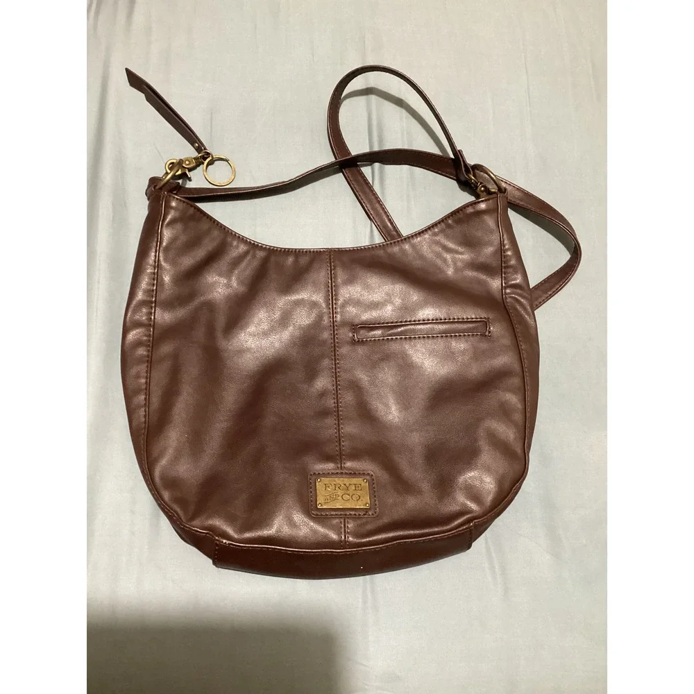 Frye and Co Brown Hobo Bag Purse Crossbody Shoulder Bag Everyday Casual